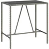 Image de vidaXL - Bartafel - met - glazen - blad - 110x70x110 - cm - poly - rattan - grijs