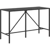 Image de vidaXL - Bartafel - met - glazen - blad - 180x70x110 - cm - poly - rattan - zwart