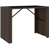 Image de vidaXL - Bartafel - met - glazen - blad - 145x80x110 - cm - poly - rattan - bruin
