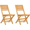 Image de vidaXL - Tuinstoelen - inklapbaar - 2 - st - 47x62x90 - cm - massief - teakhout