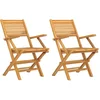 Image de vidaXL - Tuinstoelen - inklapbaar - 2 - st - 55x62x90 - cm - massief - teakhout