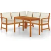 Image de vidaXL - 4-delige - Tuinset - met - kussens - massief - acaciahout