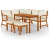 Image de vidaXL - 6-delige - Tuinset - met - kussens - massief - acaciahout