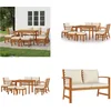 Image de vidaXL - 9-delige - Tuinset - met - kussens - massief - acaciahout
