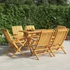Image de vidaXL - 7-delige - Tuinset - massief - teakhout
