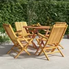 Image de vidaXL - 5-delige - Tuinset - massief - teakhout