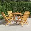 Image de vidaXL - 5-delige - Tuinset - massief - teakhout