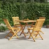 Image de vidaXL - 5-delige - Tuinset - massief - teakhout