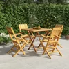 Image de vidaXL - 5-delige - Tuinset - massief - teakhout