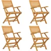 Image de vidaXL - Tuinstoelen - inklapbaar - 4 - st - 55x62x90 - cm - massief - teakhout