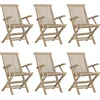 Image de vidaXL - Tuinstoelen - inklapbaar - 6 - st - 56x61x89 - cm - massief - teakhout - grijs