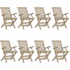 Image de vidaXL - Tuinstoelen - inklapbaar - 8 - st - 56x61x89 - cm - massief - teakhout - grijs
