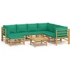 Image de vidaXL - 8-delige - Loungeset - met - kussens - bamboe - groen