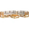 Image de vidaXL - 6-delige - Loungeset - met - lichtgrijze - kussens - massief - hout