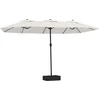 Image de vidaXL - Parasol - dubbel - dak - met - LED - 449x265 - cm - zandwit