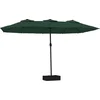 Image de vidaXL - Parasol - dubbel - dak - met - LED - 449x265 - cm - groen