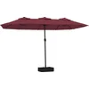 Image de vidaXL - Parasol - dubbel - dak - met - LED - 449x265 - cm - bordeauxrood