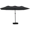Image de vidaXL - Parasol - dubbel - dak - met - LED - 449x265 - cm - zwart