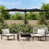 Image de vidaXL - Parasol - dubbel - dak - 316x145 - cm - zwart