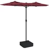 Image de vidaXL - Parasol - dubbel - dak - met - LED - 316x145 - cm - bordeauxrood