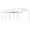 Image de vidaXL - Prieel - met - dak - 11,15x2,28x2,69 - m - polyetheen - wit