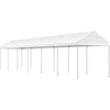 Image de vidaXL - Prieel - met - dak - 13,38x2,28x2,69 - m - polyetheen - wit
