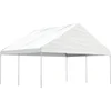 Image de vidaXL - Prieel - met - dak - 4,46x5,88x3,75 - m - polyetheen - wit