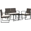 Image de vidaXL - 5-delige - Tuinset - met - kussens - polypropeen - rattan - bruin
