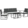 Image de vidaXL - 5-delige - Tuinset - met - kussens - polypropeen - rattan - zwart