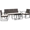 Image de vidaXL - 5-delige - Tuinset - met - kussens - polypropeen - rattan - bruin