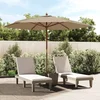 Image de vidaXL - Parasol - met - houten - paal - 299x240 - cm - taupe