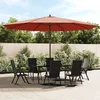 Image de vidaXL - Parasol - met - houten - paal - 400x273 - cm - terracottakleurig