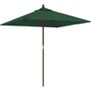 Image de vidaXL - Parasol - met - houten - paal - 198x198x231 - cm - groen