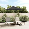 Image de vidaXL - Parasol - met - houten - paal - 198x198x231 - cm - antracietkleurig