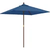 Image de vidaXL - Parasol - met - houten - paal - 198x198x231 - cm - azuurblauw