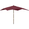 Image de vidaXL - Parasol - met - houten - paal - 300x300x273 - cm - bordeauxrood