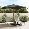 Image de vidaXL - Parasol - met - houten - paal - 300x300x273 - cm - zwart