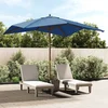 Image de vidaXL - Parasol - met - houten - paal - 300x300x273 - cm - azuurblauw
