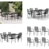 Image de vidaXL - 7-delige - Tuinset - katoenen - touw - en - staal - zwart