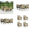 Image de vidaXL - 5-delige - Tuinset - met - kussens - beige - en - zwart