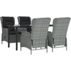 Image de vidaXL - 5-delige - Tuinset - poly - rattan - lichtgrijs