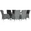 Image de vidaXL - 7-delige - Tuinset - poly - rattan - lichtgrijs