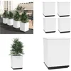 Image de vidaXL - Plantenbakken - 4 - st - 30x30x37 - cm - polypropeen - wit