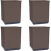 Image de vidaXL - Plantenbakken - 4 - st - 30x30x37 - cm - polypropeen - bruin