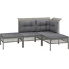 Image de vidaXL - 4-delige - Loungeset - met - kussens - poly - rattan - grijs