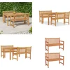 Image de vidaXL - 3-delige - Tuinset - massief - teakhout