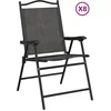 Image de vidaXL - Tuinstoelen - 8 - st - inklapbaar - staal - en - textileen - gemêleerd - grijs