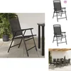 Image de vidaXL - Tuinstoelen - 8 - st - inklapbaar - staal - en - textileen - gemêleerd - grijs