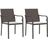 Image de vidaXL - Tuinstoelen - 2 - st - met - kussens - 56x59x84 - cm - poly - rattan - bruin