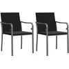 Image de vidaXL - Tuinstoelen - 2 - st - met - kussens - 56x59x84 - cm - poly - rattan - zwart
